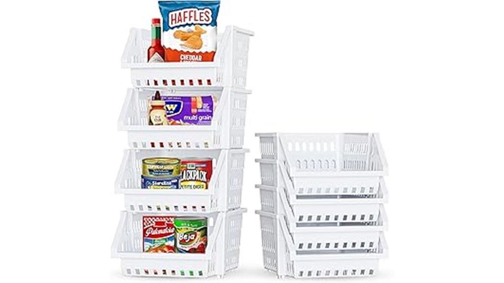 stackable plastic storage bins