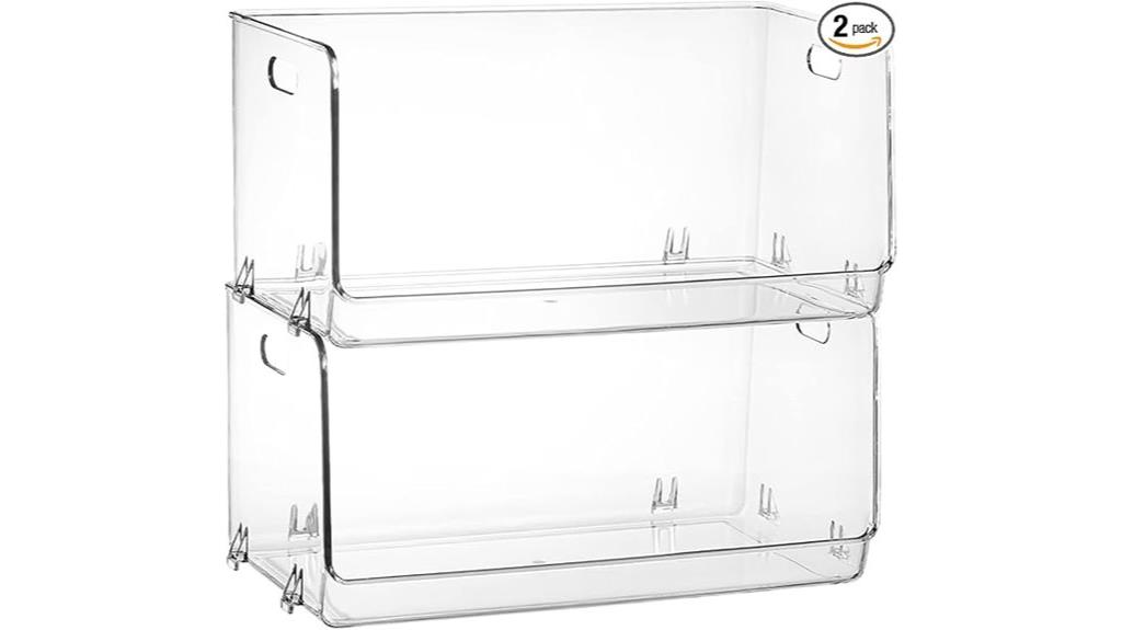 stackable plastic storage bins