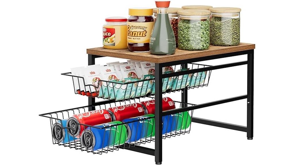 stackable sliding basket organizer
