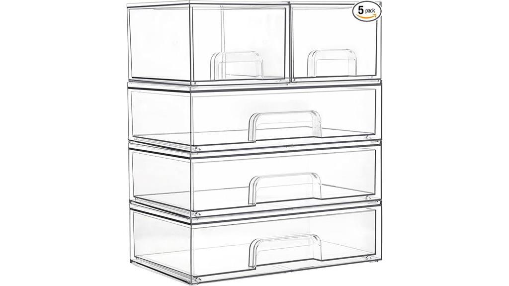 stackable storage drawers set