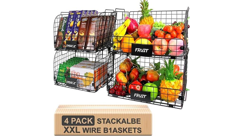 stackable storage wire baskets
