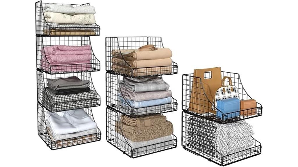stackable storage wire baskets