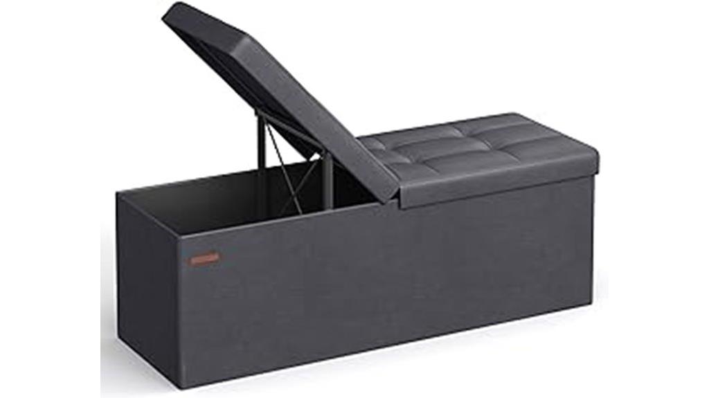 storage ottoman bench gray