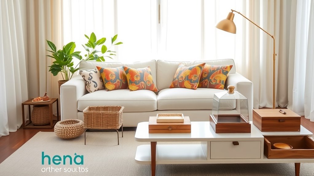 stylish living room storage