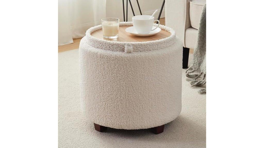 stylish round storage ottoman