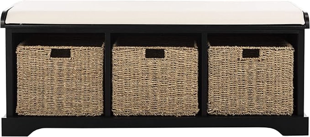 stylish wicker storage bench