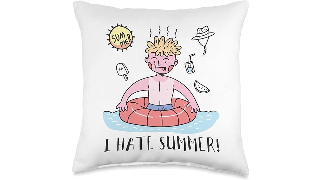 sunburned summer throw pillow