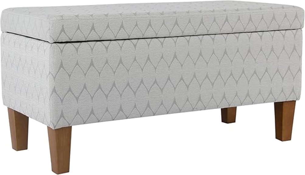 textured decorative storage bench