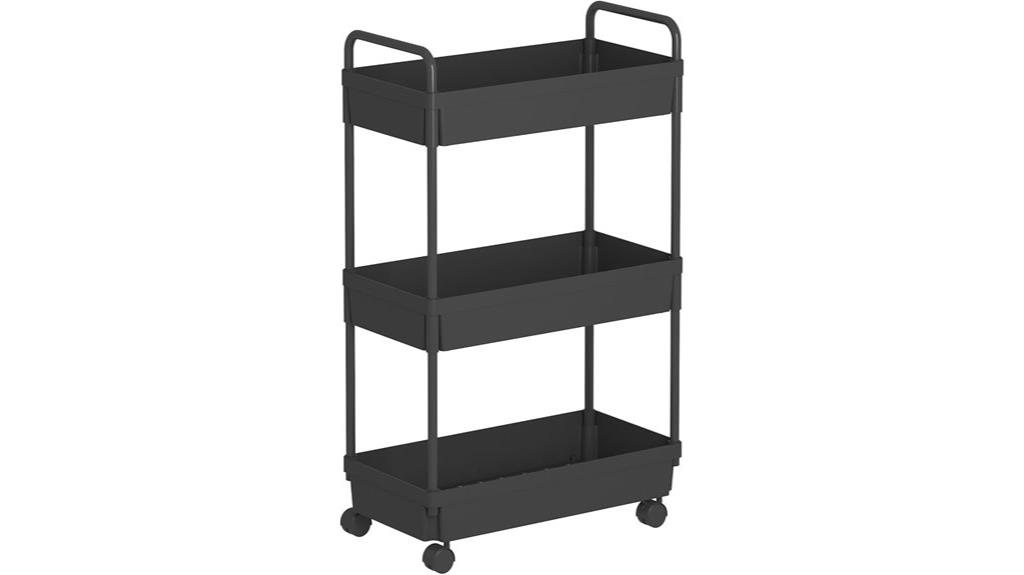 three tier rolling cart