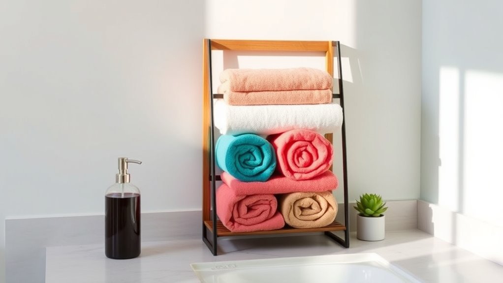 towel storage wine rack