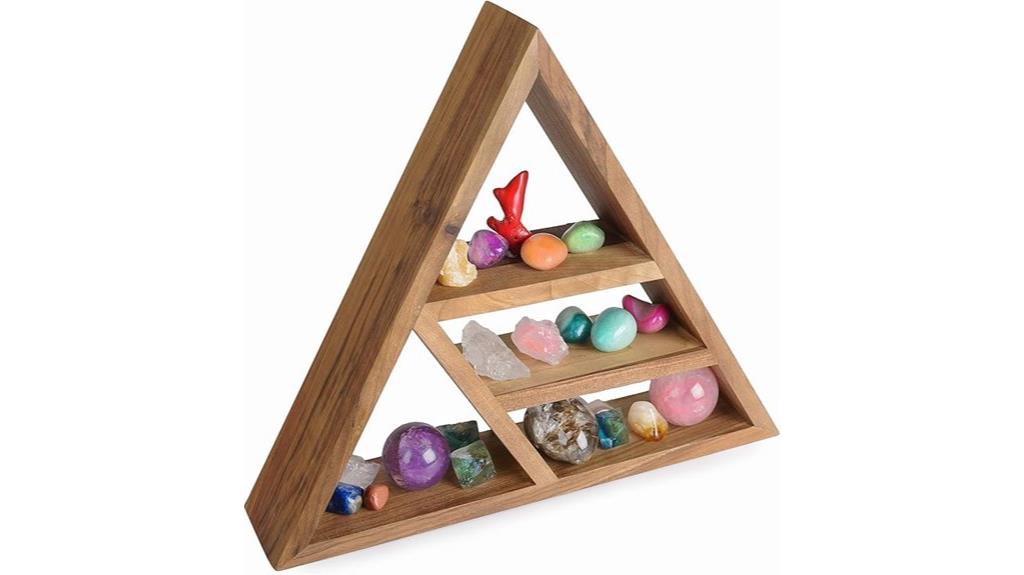 triangular crystal display shelf