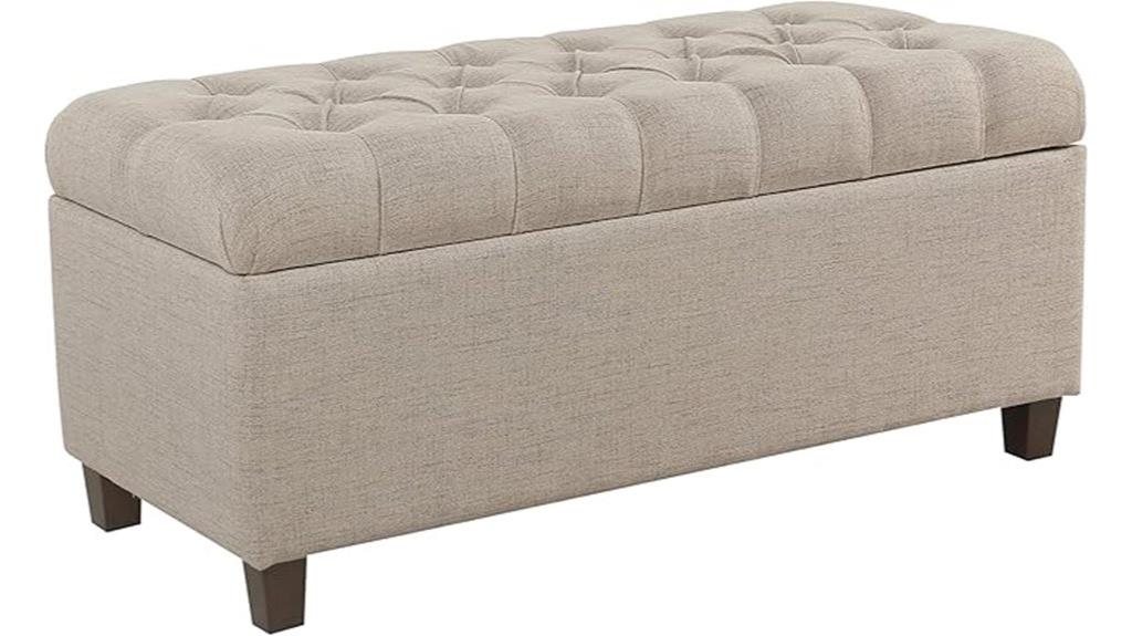 tufted storage ottoman bench