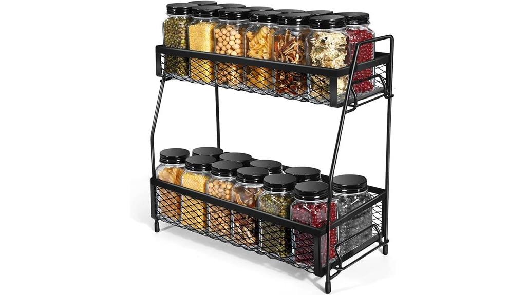 two tier foldable spice rack