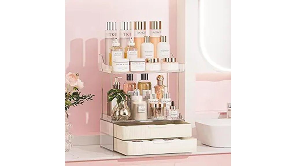 two tier makeup organizer
