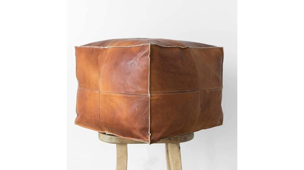 unstuffed moroccan leather pouf