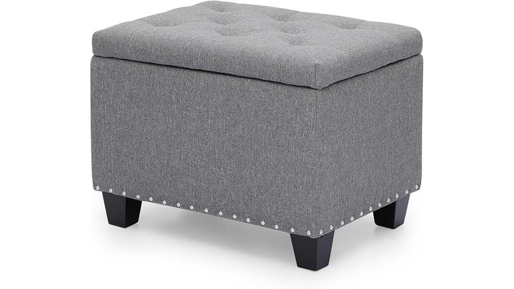 upholstered tufted storage ottoman