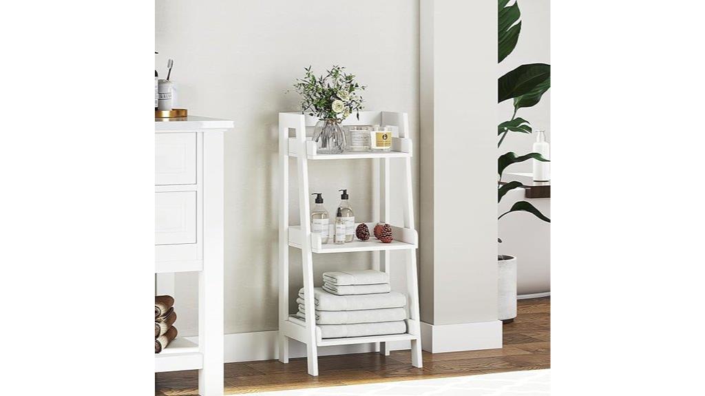 white 3 tier ladder shelf