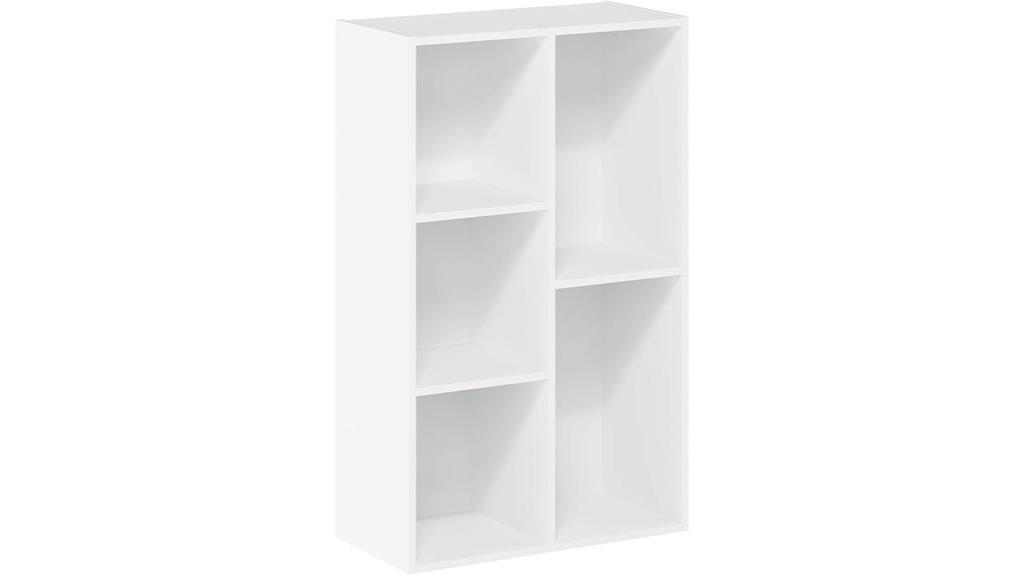 white 5 cube bookcase storage
