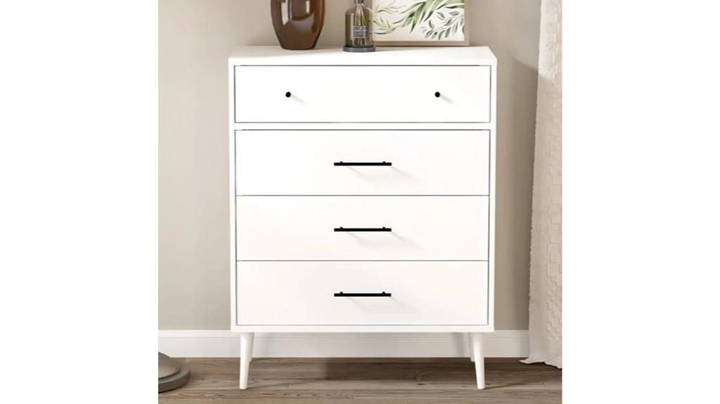 white nightstand with drawers
