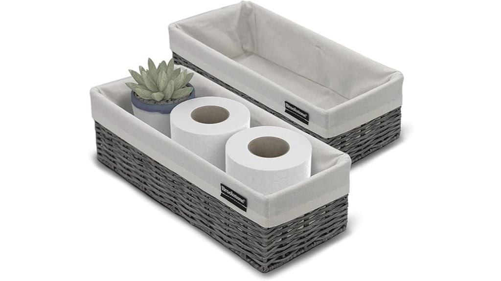 wicker storage baskets set