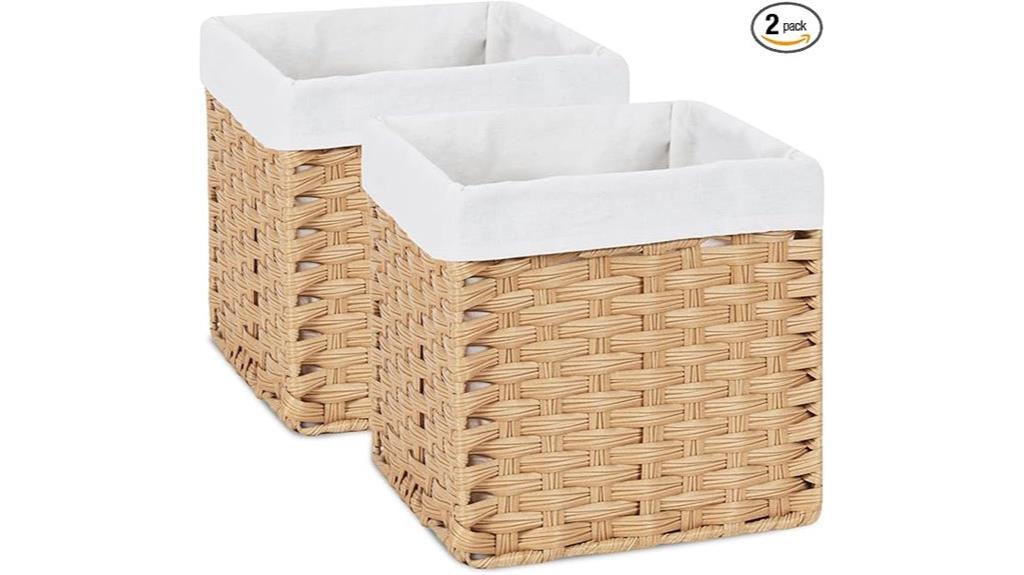 wicker storage baskets set