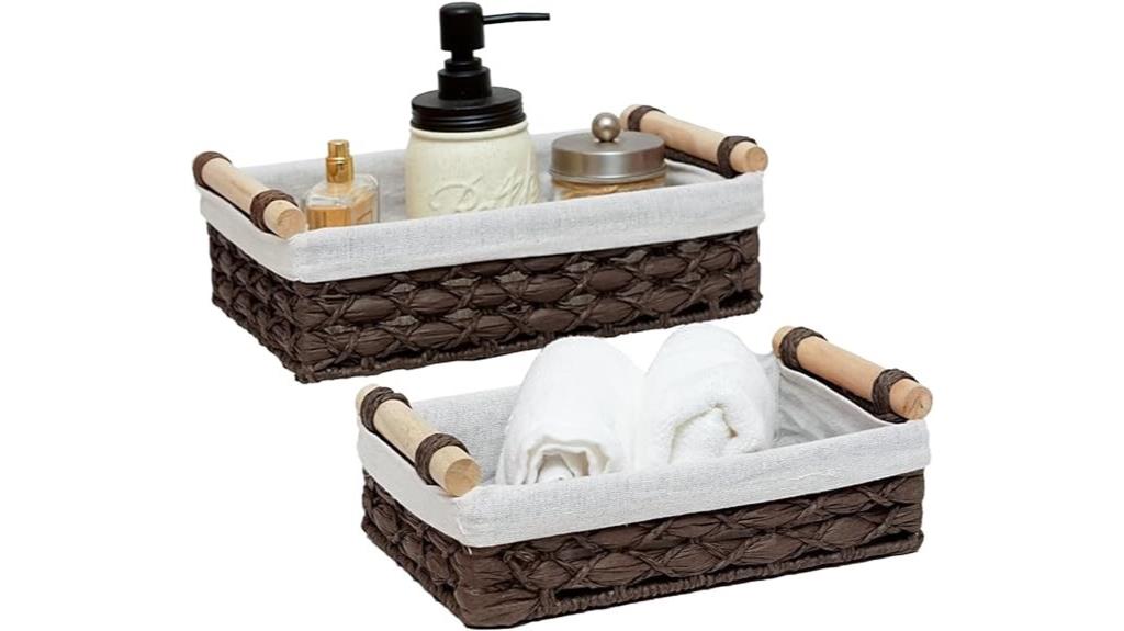 wicker storage baskets set