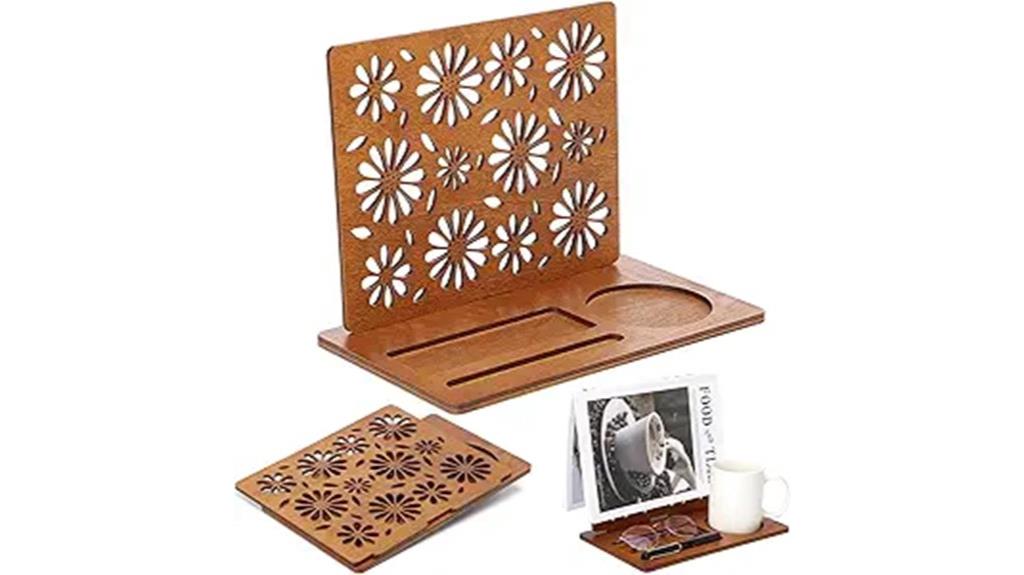 wooden book holder organizer