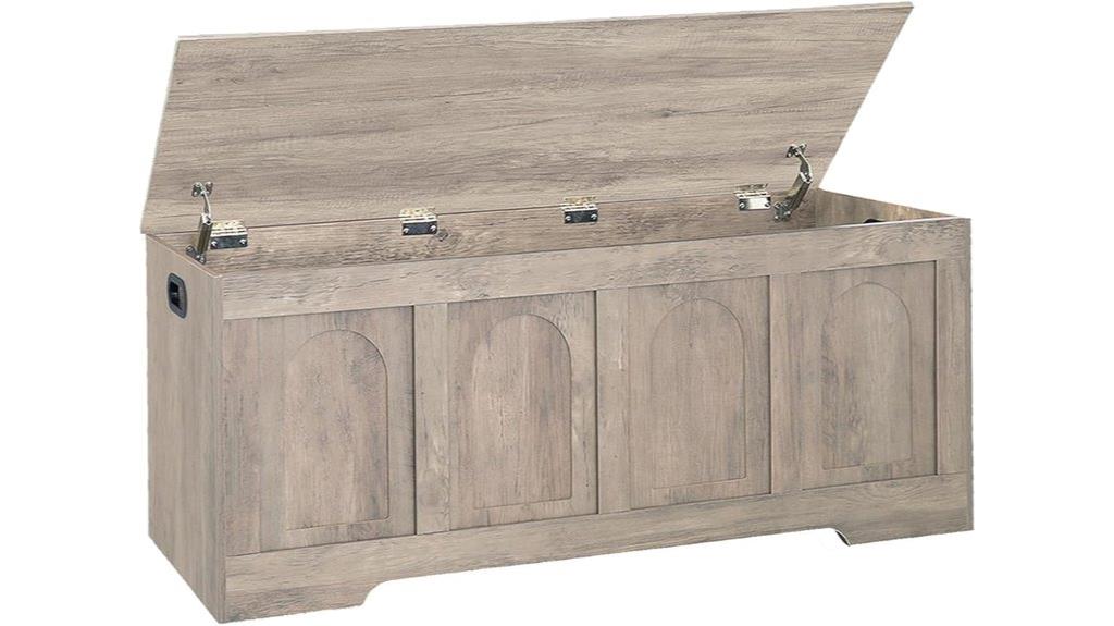 wooden flip top storage chest