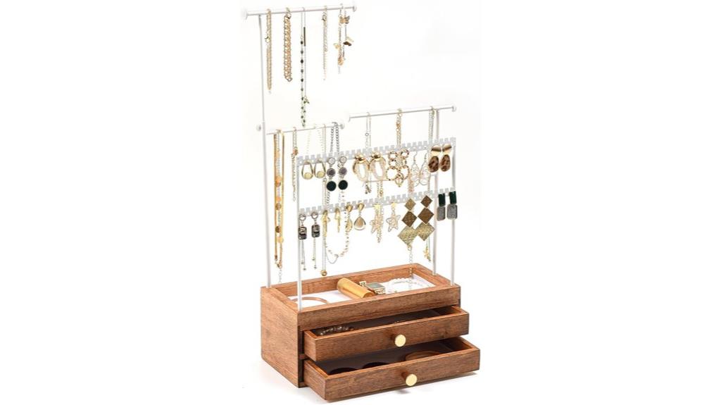 wooden jewelry organizer drawers