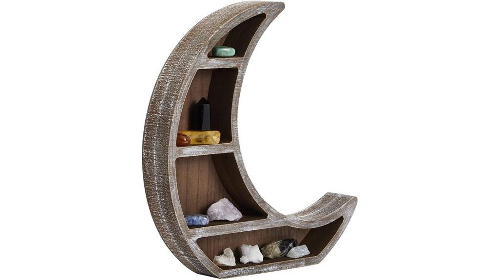 wooden moon shelf decor