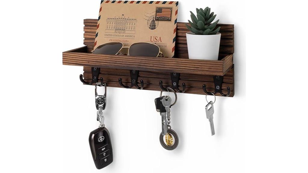 wooden wall mounted key organizer
