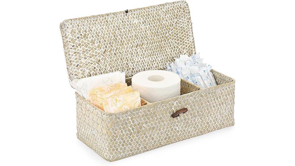 woven basket with lid