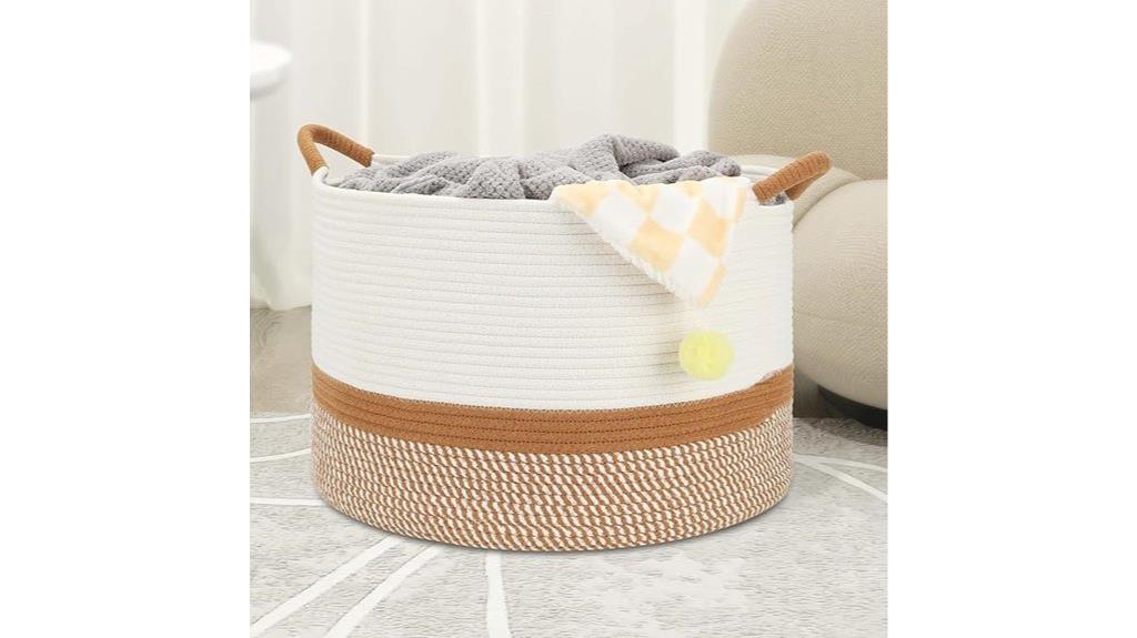 woven blanket storage basket
