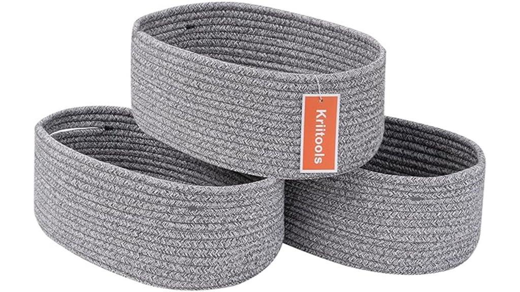 woven cotton storage baskets