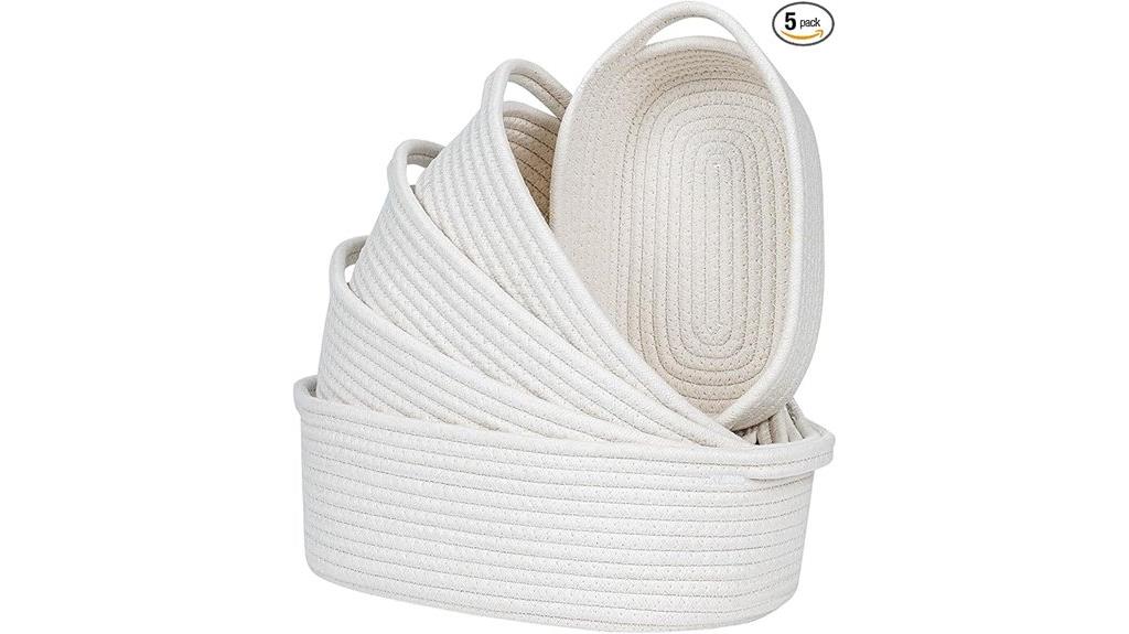 woven rope organizing baskets