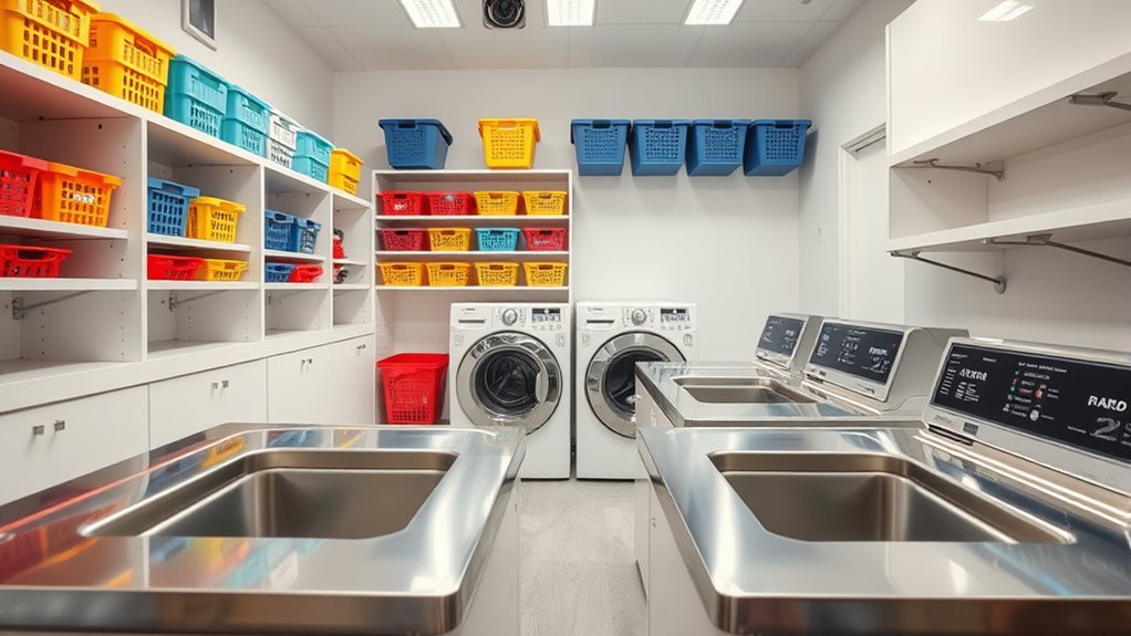 efficient laundry sorting stations