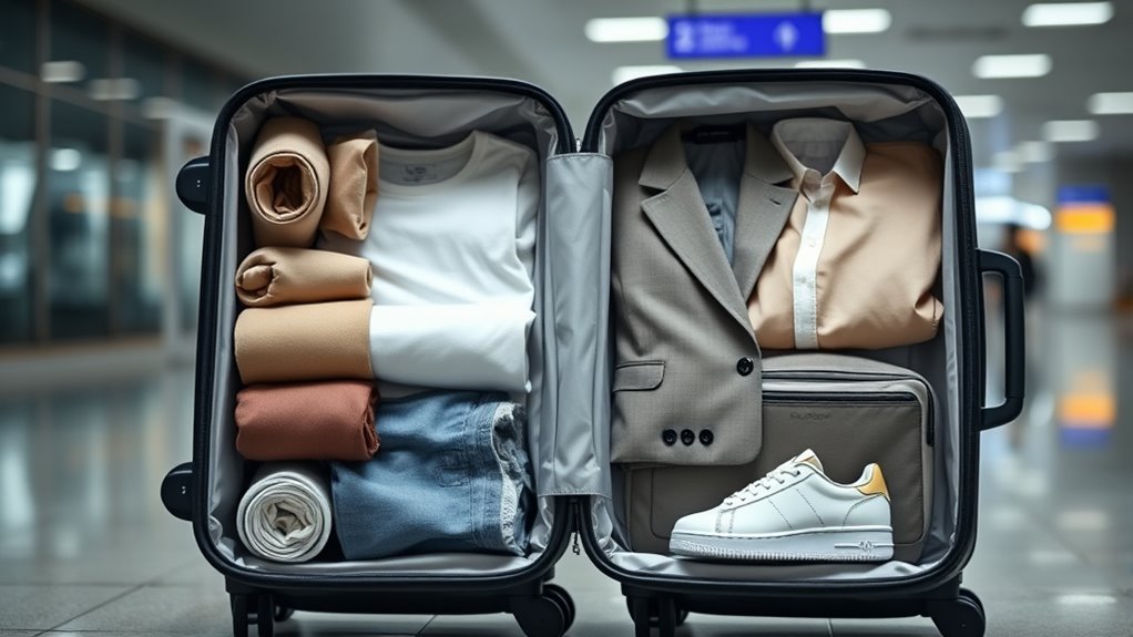 efficient minimalist travel packing