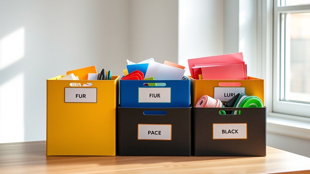organize items with five boxes