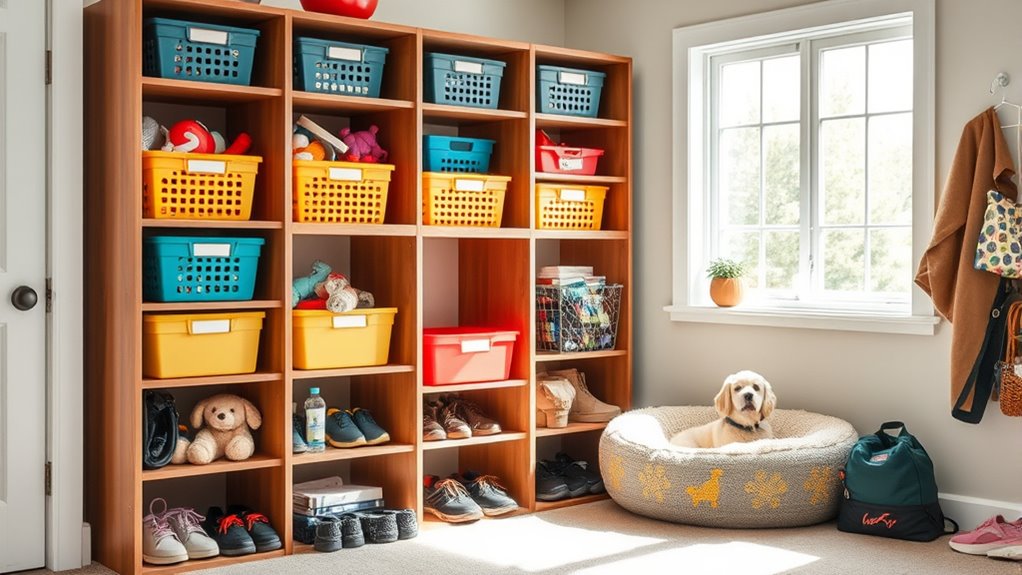 organizing pet supplies efficiently