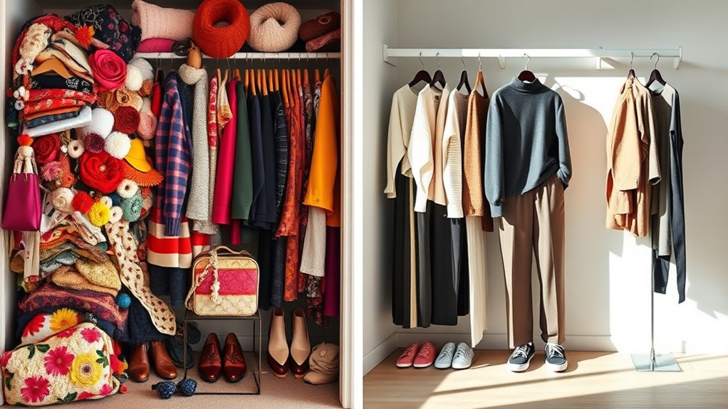 streamlined sustainable wardrobe organization