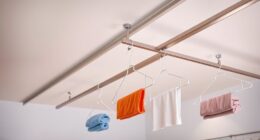 ceiling hung clothing rails