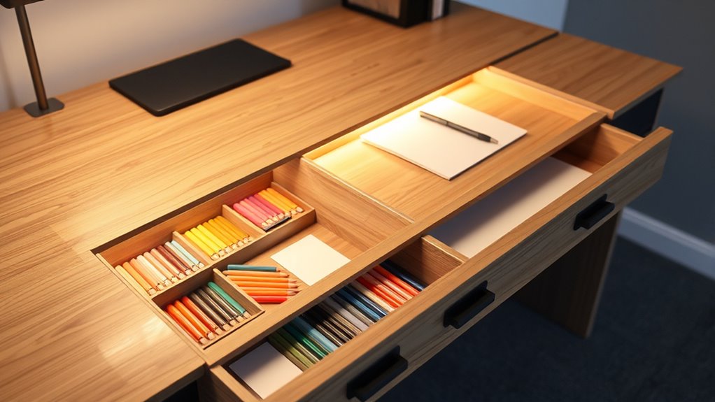 concealed desk storage compartments