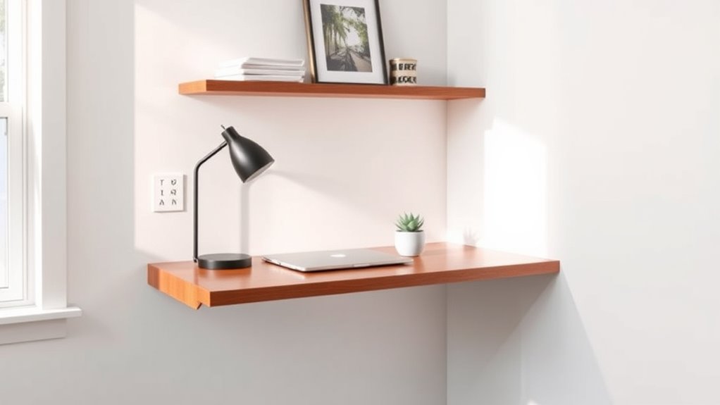 corner wall desk installation