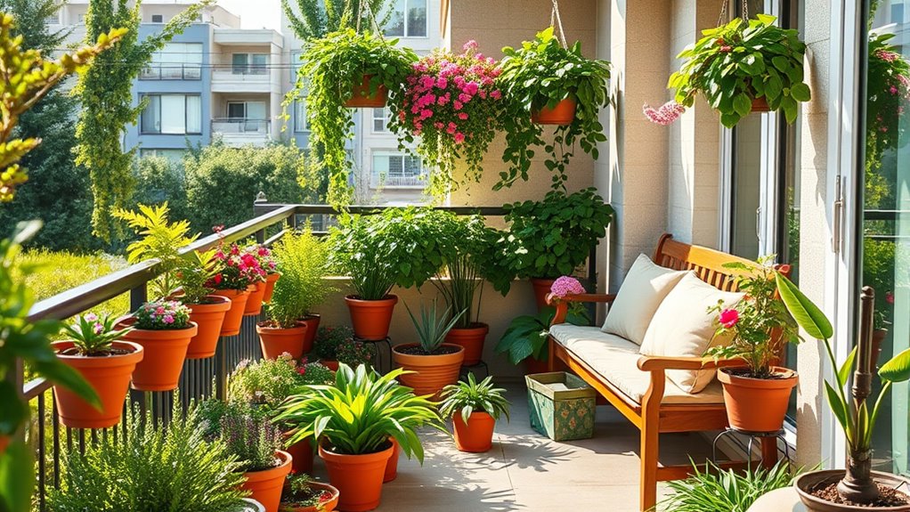 efficient balcony plant seating