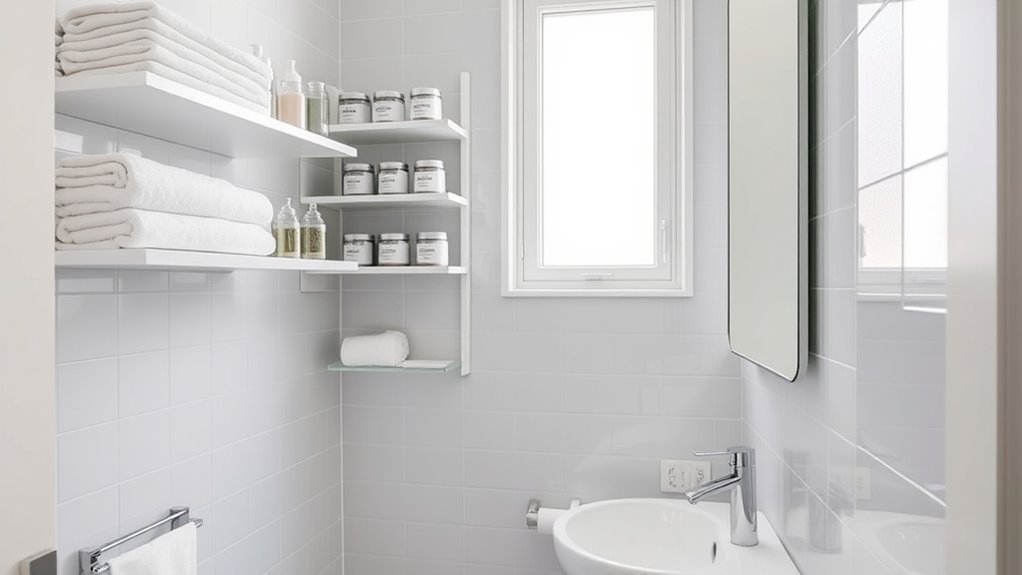 efficient small bathroom storage