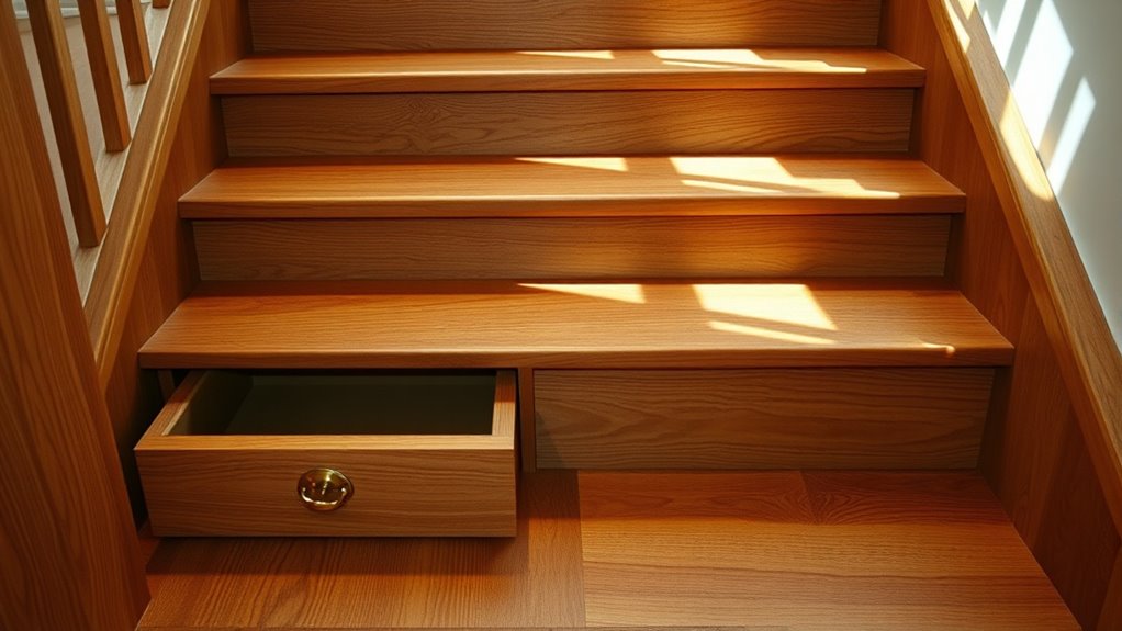 hidden storage under stairs