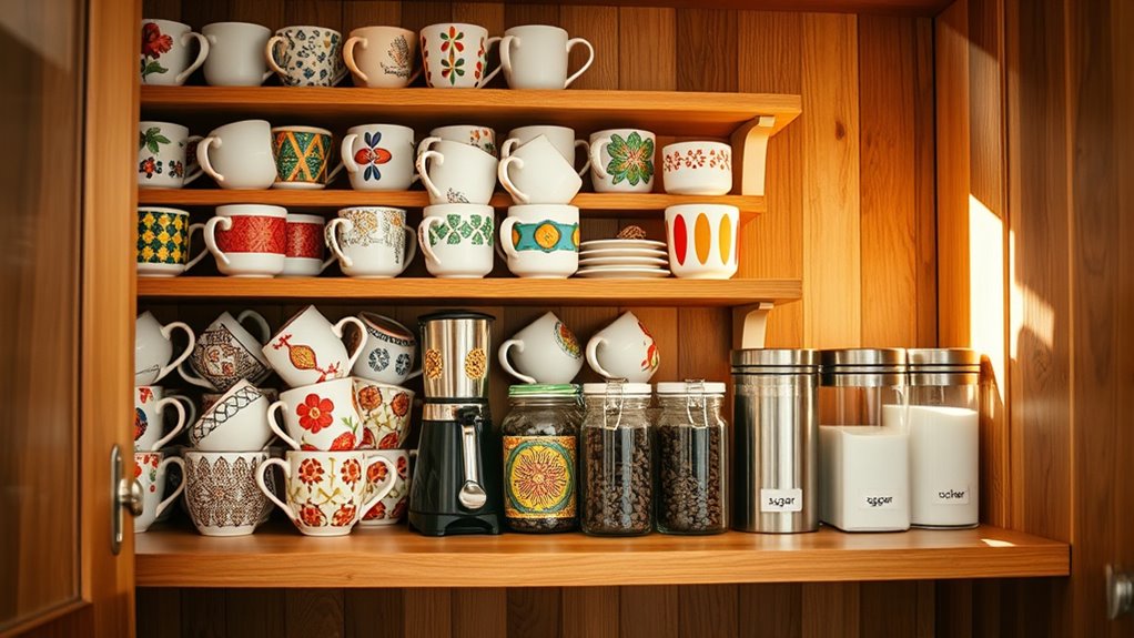 organize mugs for easier access