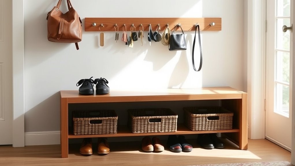 organized entryway coat storage