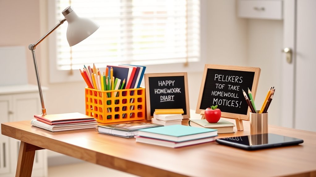 organized ergonomic study space