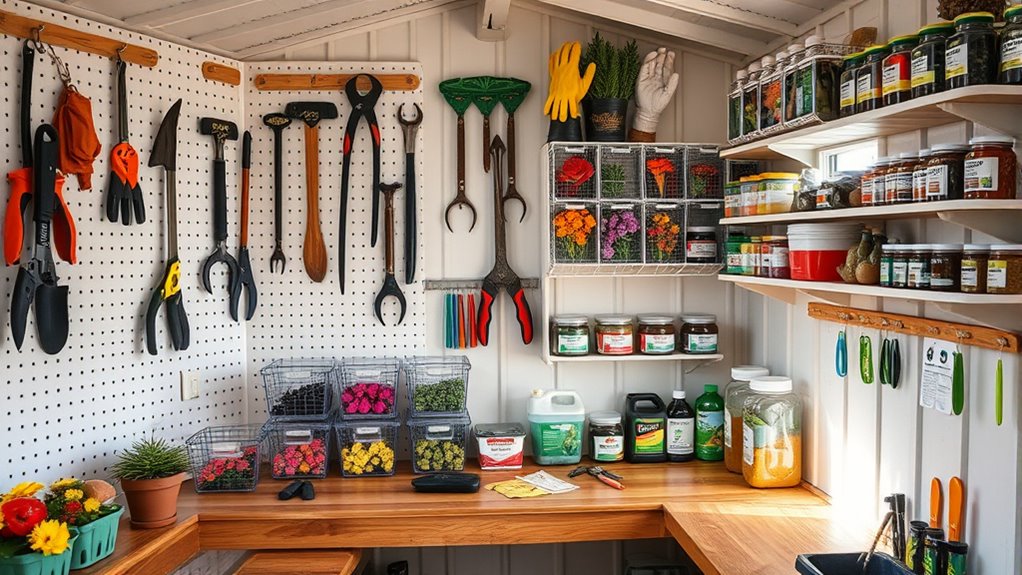 organized garden shed essentials
